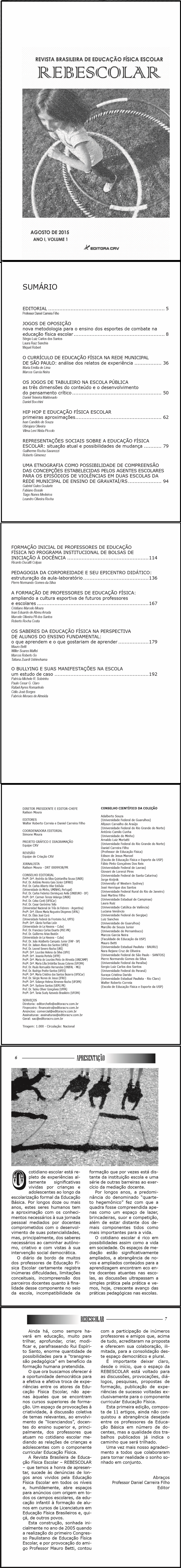 REVISTA REBESCOLAR - ANO I - VOLUME I